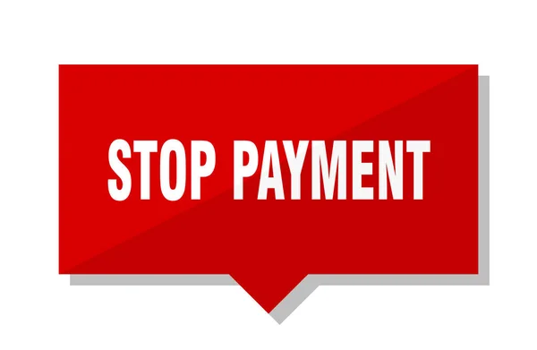 Stop Payment Etiqueta Precio Cuadrado Rojo — Archivo Imágenes Vectoriales