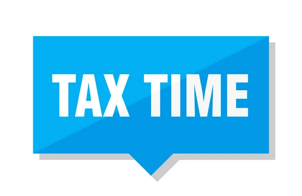 Φορολογικές Χρόνο Μπλε Τετράγωνο Τιμή Tag — Διανυσματικό Αρχείο