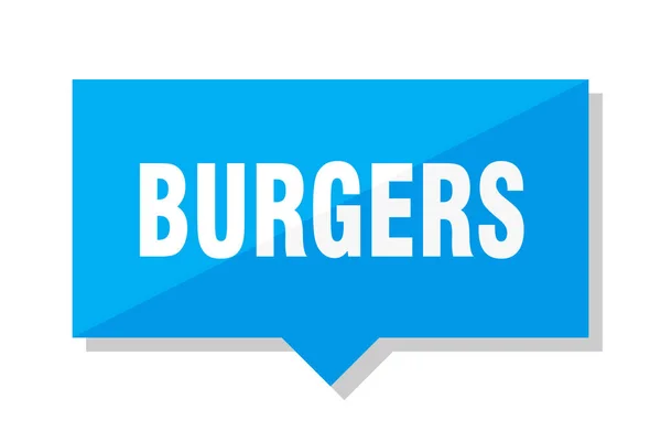 Burger Blau Quadratisch Preisschild — Stockvektor