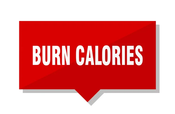 Kalorien Verbrennen Rotes Quadratisches Preisschild — Stockvektor