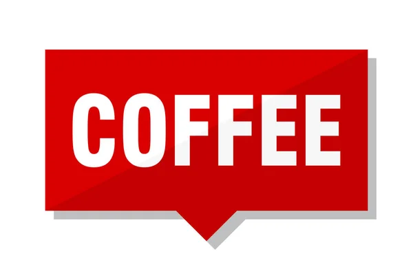 Kaffee Rot Quadratisch Preisschild — Stockvektor