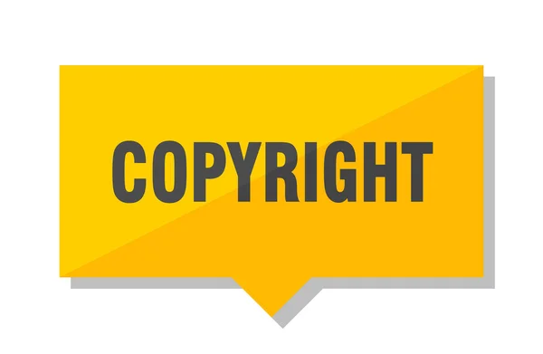 Copyright Yellow Square Price Tag — Stock Vector