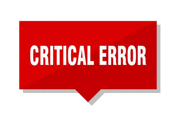 Error Crítico Precio Cuadrado Rojo Etiqueta — Vector de stock