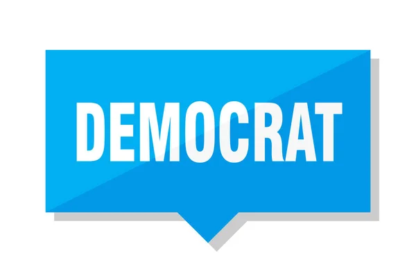 民主党の青い正方形の値札 — ストックベクタ