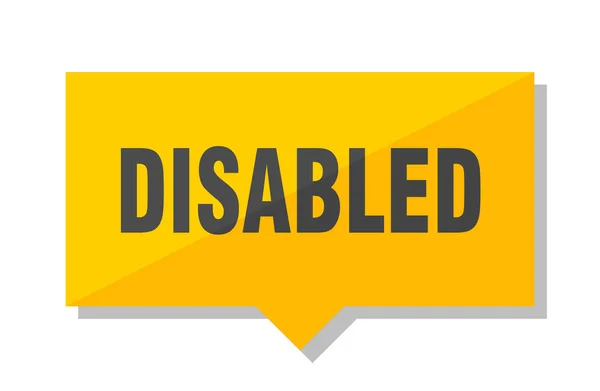 Behinderte Gelbe Quadratische Preisschild — Stockvektor