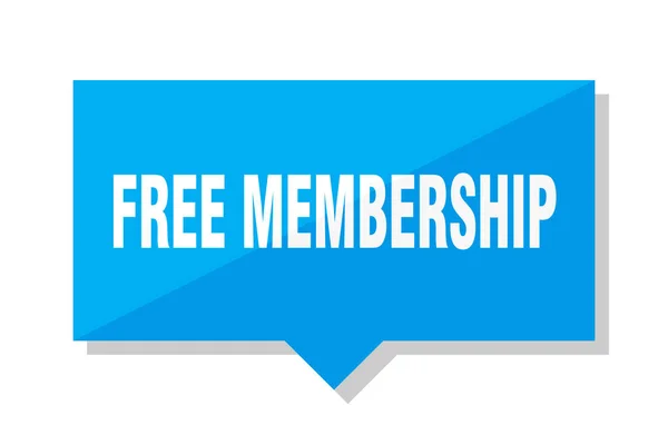 Kostenlose Mitgliedschaft Blaues Quadrat Preisschild — Stockvektor