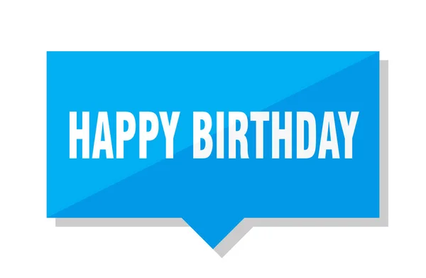Happy Birthday Blue Square Price Tag — стоковый вектор