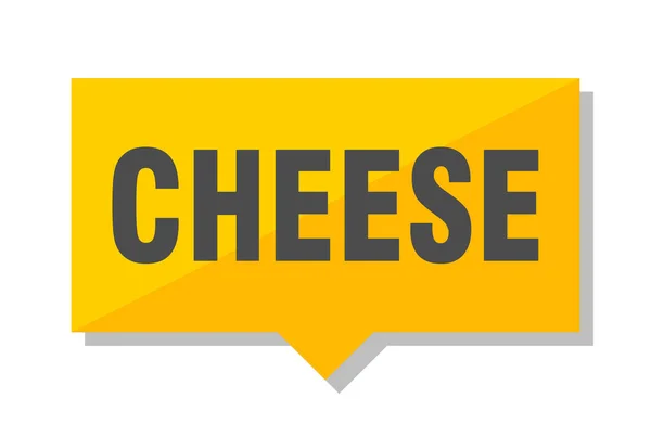 Cheese Yellow Square Price Tag — Stock Vector