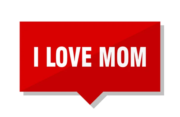 Love Mom Red Square Price Tag — Stock Vector