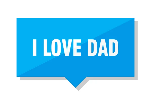 Love Dad Blue Square Price Tag — Stock Vector