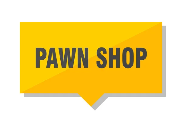 Pawn Shop Yellow Square Price Tag — Stock Vector