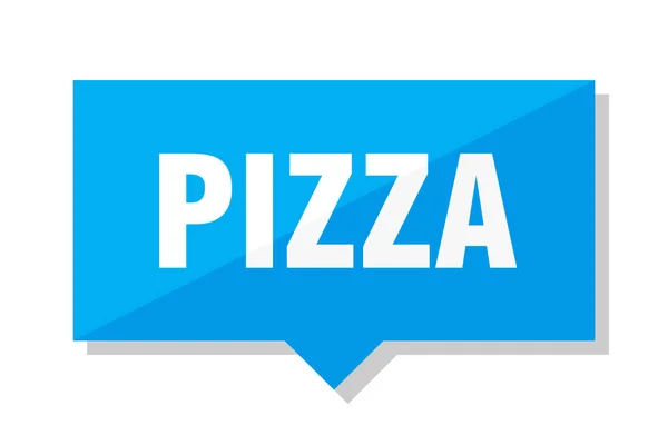 Pizza Blue Square Price Tag — Stock Vector