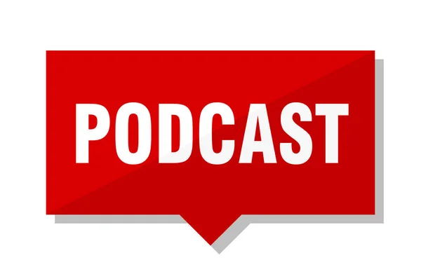 Podcast Kırmızı Kare Fiyat Etiketi — Stok Vektör