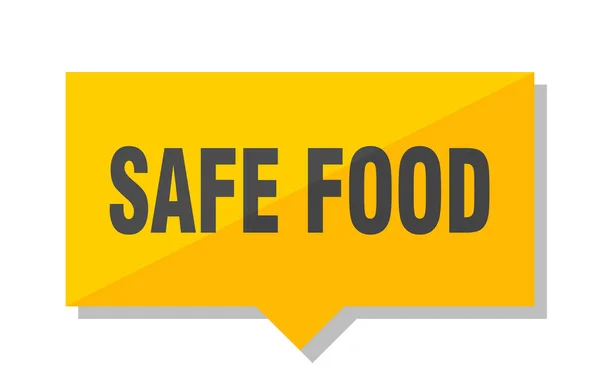 Safe Food Yellow Square Price Tag — Stock Vector