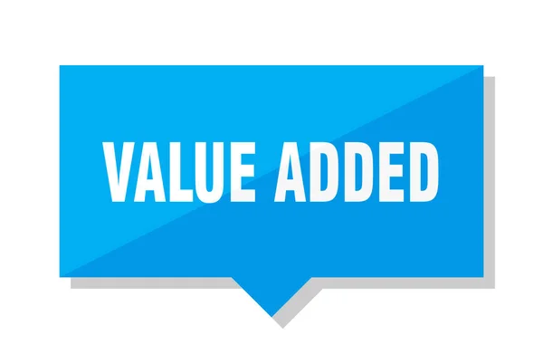 Valor Añadido Azul Cuadrado Precio Etiqueta — Archivo Imágenes Vectoriales