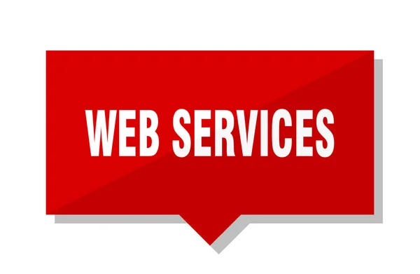 Web Services Rotes Quadrat Preisschild — Stockvektor