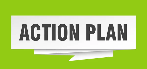 Handlingsplan För Tecken Action Plan Papper Origami Pratbubblan Action Plan — Stock vektor