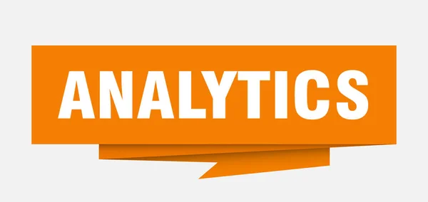 Analytik Zeichen Analytics Papier Origami Sprechblase Analytics Tag Analytics Banner — Stockvektor