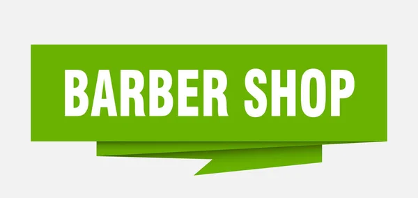Enseigne Salon Coiffure Barbier Papier Origami Parole Bulle Étiquette Salon — Image vectorielle