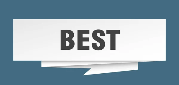 Beste Teken Beste Papieren Origami Tekstballon Beste Tag Beste Banner — Stockvector