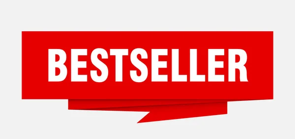 Signo Éxito Ventas Bestseller Papel Origami Discurso Burbuja Etiqueta Bestseller — Archivo Imágenes Vectoriales