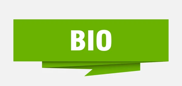 Señal Biológica Bio Papel Origami Discurso Burbuja Etiqueta Biológica Bio — Vector de stock