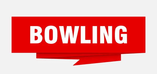 Bowlingzeichen Bowling Papier Origami Sprechblase Bowlingtag Bowlingbanner — Stockvektor
