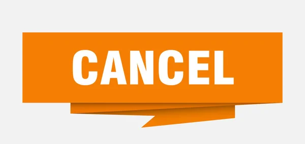 Cancel Sign Cancel Paper Origami Speech Bubble Cancel Tag Cancel — Stock Vector
