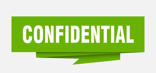 Confidential Sign Confidential Paper Origami Speech Bubble Confidential Tag Confidential — Stock Vector
