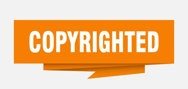 Segno Protetto Copyright Bolla Discorso Origami Carta Protetta Copyright Etichetta — Vettoriale Stock