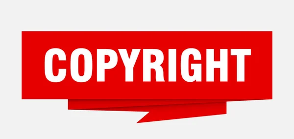 Signo Copyright Derechos Autor Papel Origami Discurso Burbuja Etiqueta Copyright — Archivo Imágenes Vectoriales