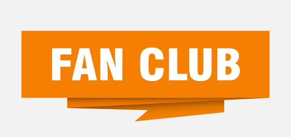 Fan Club Σημάδι Fan Club Χαρτί Origami Συννεφάκι Ομιλίας Fan — Διανυσματικό Αρχείο