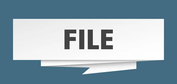 Panneau Fichier Dossier Papier Origami Bulle Parole Étiquette Fichier Bannière — Image vectorielle