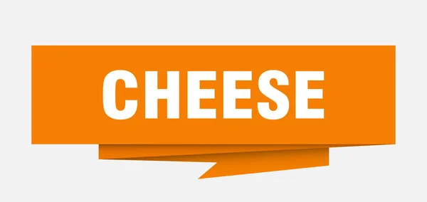 Käsezeichen Käsepapier Origami Sprechblase Käsetag Käsebanner — Stockvektor