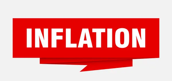 インフレの兆候 インフレ紙折り紙吹き出し インフレのタグ インフレ バナー — ストックベクタ