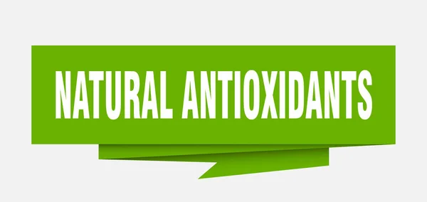Sinal Antioxidantes Naturais Antioxidantes Naturais Papel Origami Fala Bolha Etiqueta — Vetor de Stock