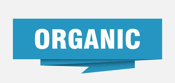 Segno Organico Carta Organica Origami Discorso Bolla Etichetta Biologica Banner — Vettoriale Stock