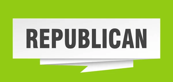 Znak Republikański Papieru Origami Dymek Republikański Tag Republikański Transparent — Wektor stockowy