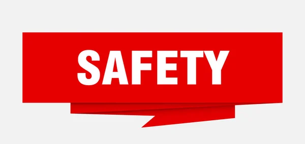 Znak Bezpieczeństwa Bezpieczeństwo Papieru Origami Dymek Etykieta Bezpieczeństwa Transparent Bezpieczeństwa — Wektor stockowy