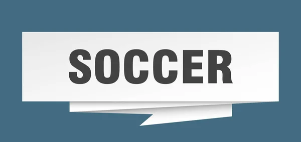 Señal Fútbol Papel Fútbol Origami Discurso Burbuja Etiqueta Fútbol Bandera — Archivo Imágenes Vectoriales