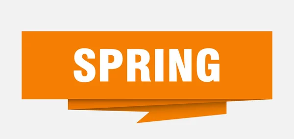 Sinal Primavera Bolha Discurso Origami Papel Primavera Etiqueta Primavera Banner — Vetor de Stock