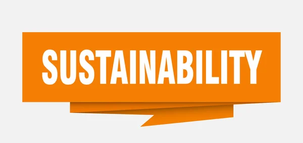 Segno Sostenibilità Carta Sostenibilità Origami Discorso Bolla Etichetta Sostenibilità Bandiera — Vettoriale Stock