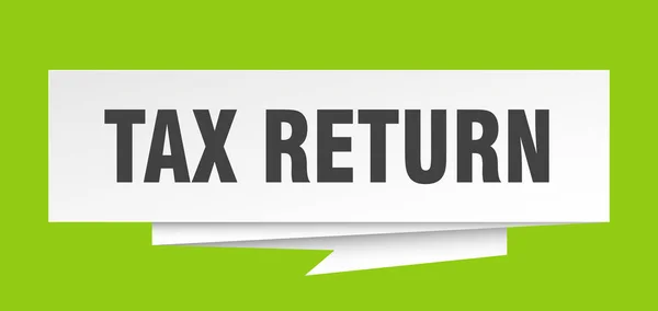 Steuererklärungszeichen Steuererklärung Papier Origami Sprechblase Steuererklärung Banner Zur Steuererklärung — Stockvektor
