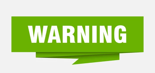 Warnzeichen Warnung Papier Origami Sprechblase Warnschild Warnbanner — Stockvektor