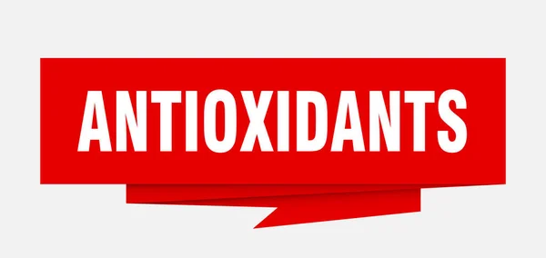 Sinal Antioxidantes Antioxidantes Papel Origami Fala Bolha Etiqueta Antioxidantes Banner — Vetor de Stock
