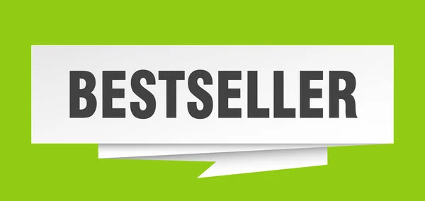 Assinatura Best Seller Bolha Discurso Origami Papel Best Seller Tag — Vetor de Stock