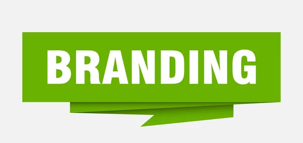 Sinal Marca Branding Papel Origami Fala Bolha Etiqueta Marca Banner — Vetor de Stock