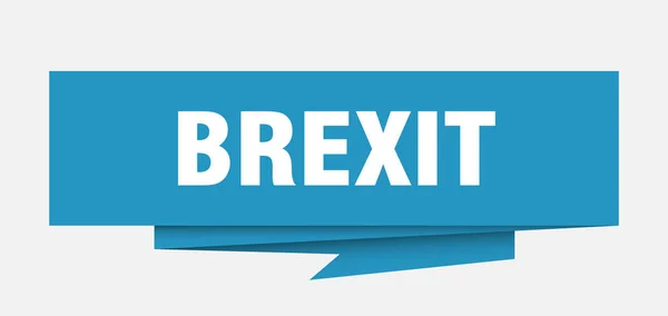 Signe Brexit Brexit Papier Origami Bulle Discours Étiquette Brexit Bannière — Image vectorielle