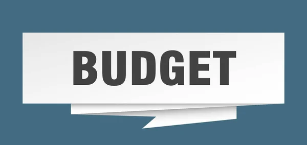 Sinal Orçamento Orçamento Papel Origami Discurso Bolha Etiqueta Orçamento Banner — Vetor de Stock