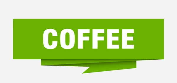 Kaffe Skylt Kaffe Papper Origami Pratbubblan Kaffe Taggen Kaffe Banner — Stock vektor